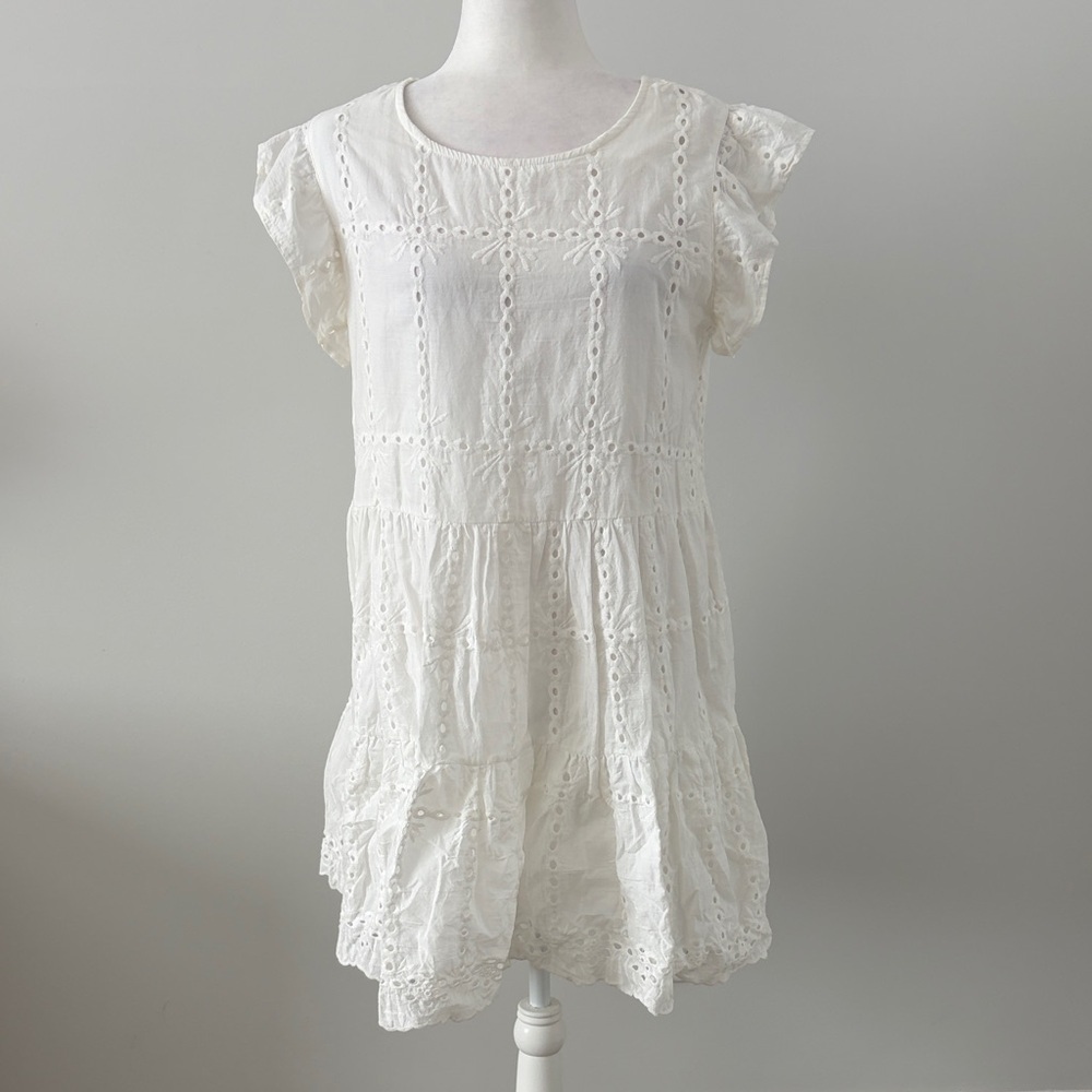 She & Sky White Eyelet Dress